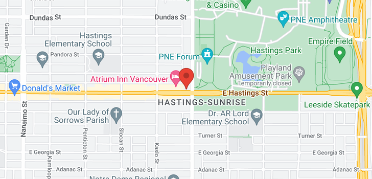 map of 308 2891 E HASTINGS STREET